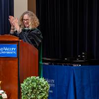 Provost Drake on stage